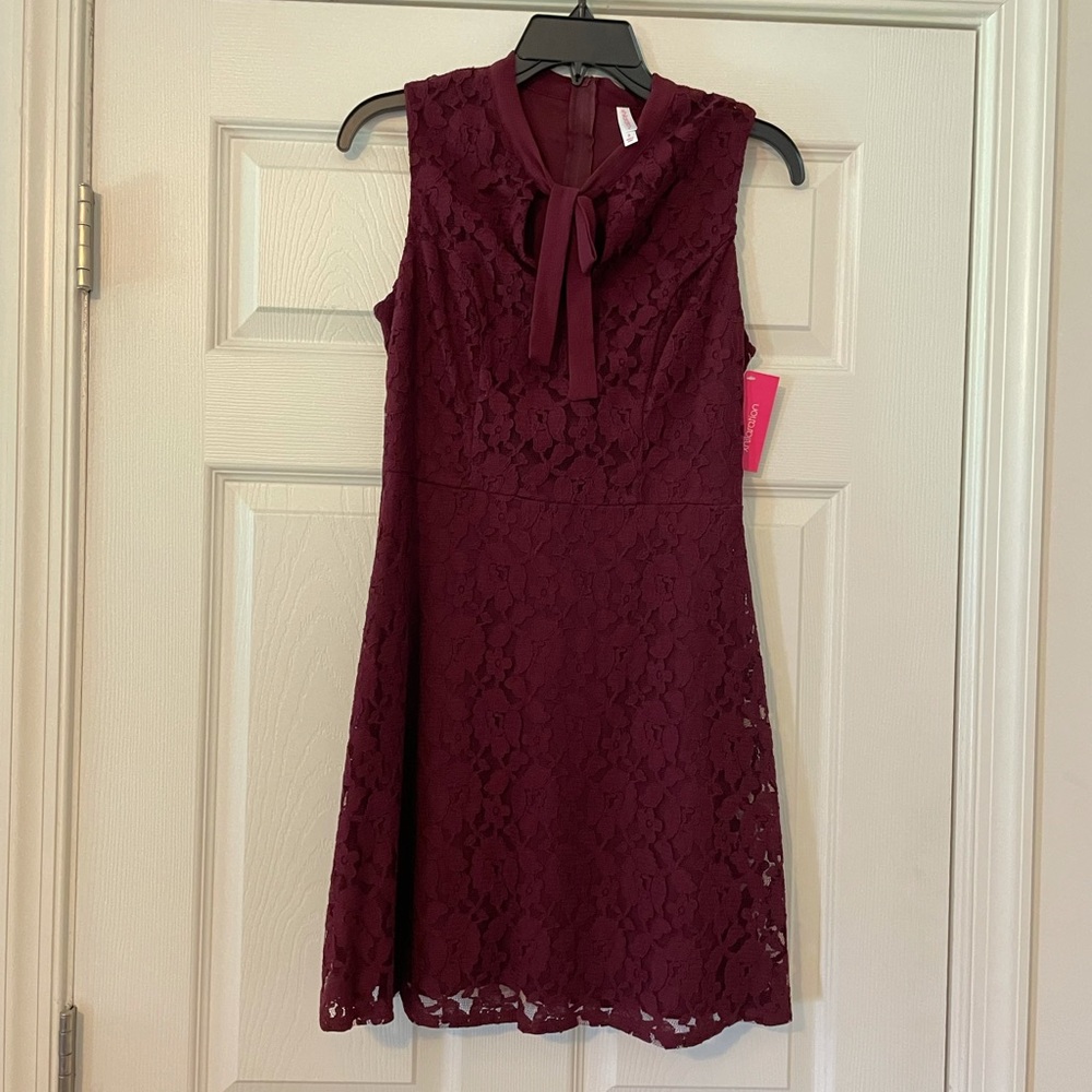 Xhilaration Raspberry Wine Lace Dress